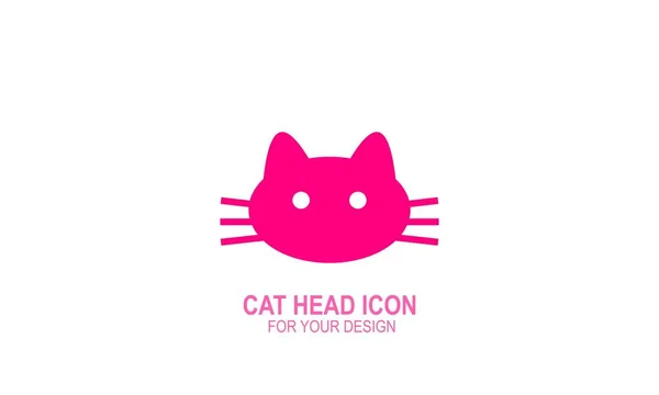 Kot Głowa Ikona Projektowanie Logo Cat Piękno Różowy Kolor Wektorowe — Wektor stockowy