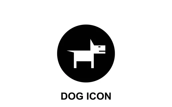 Hund Logotypdesign Enkel Hund Ikoner Med Cirkel — Stock vektor