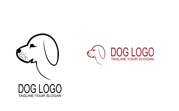 Wektor Logo Psa Pies Logo Ręcznie Rysowane Stylu — Wektor stockowy