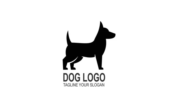 犬犬シルエット デザイン ロゴのベクトルのアイコン — ストックベクタ