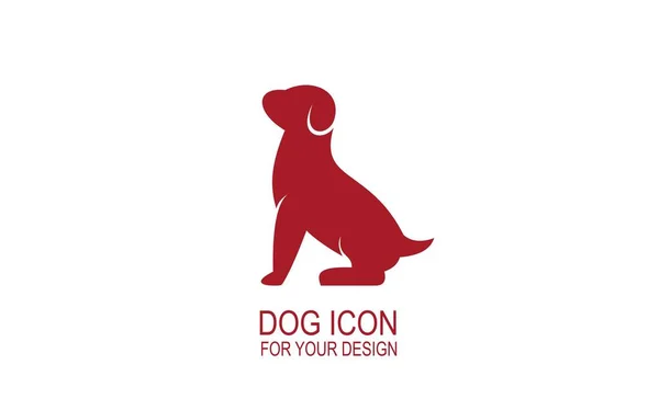 Logo Del Cane Silhouette Del Cane Con Colore Rosso Icone — Vettoriale Stock