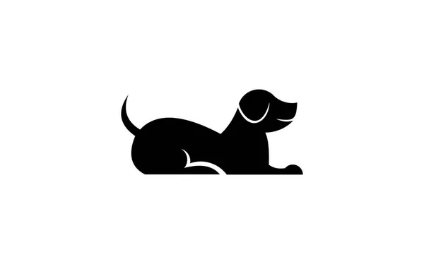 犬のシルエットのデザイン ベクトルのアイコンを座っている犬のロゴ — ストックベクタ
