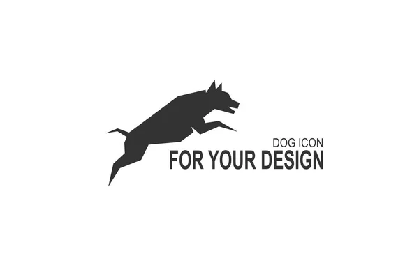 Logo Del Perro Diseño Origami Silueta Perro Iconos Vectoriales — Vector de stock