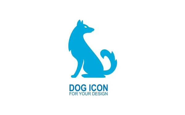 青い色で ベクトルのアイコンの犬のシルエット デザインの犬のロゴ — ストックベクタ