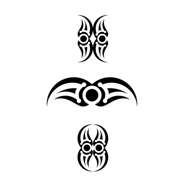 Дизайн Вектора Татуировки Племени Изолированные Белом Фоне — стоковый вектор