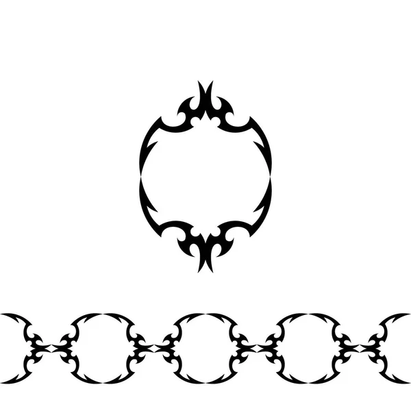 Tribal Tetování Řetěz Vektorová Design Černou Barvou Izolovaných Bílém Pozadí — Stockový vektor