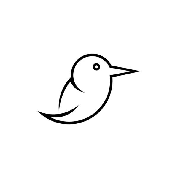 Vogel Logo Design Kleine Vogel Logo Design Vorlage Linienkonzept Isoliert — Stockvektor