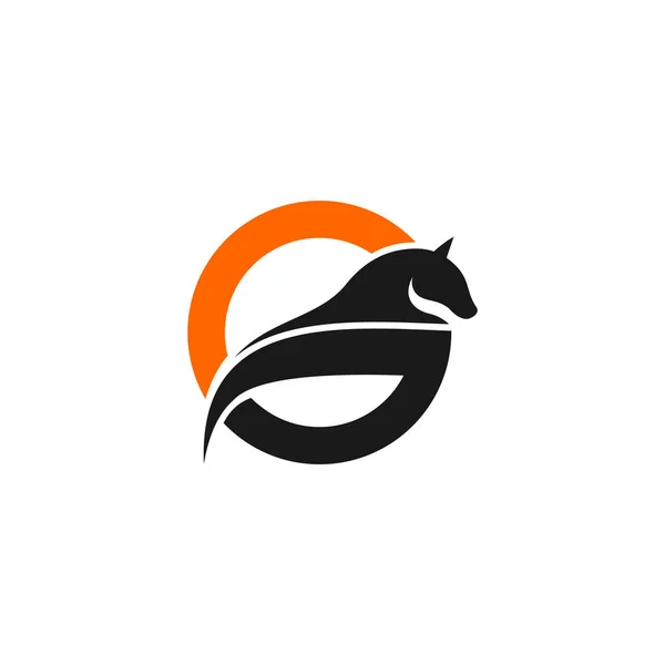 Design Loga Koně Počáteční Písmeno Grafické Logo Koncepce Šablony Izolované — Stockový vektor