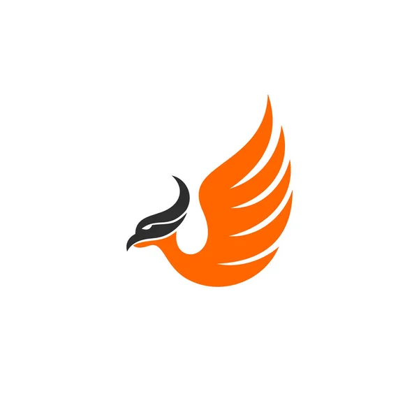 Fliegender Phönix Vogel Grafik Logo Design Konzeptvorlage Isoliert Auf Weißem — Stockvektor