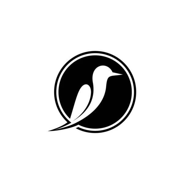 Kreative Vogel Grafik Logo Vorlage Auf Negativem Raumdesign Konzept Isoliert — Stockvektor
