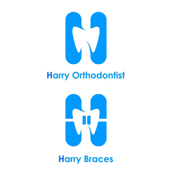 Plantilla Logotipo Gráfico Inicial Letra Cuidado Dental Concepto Diseño Frenos — Vector de stock