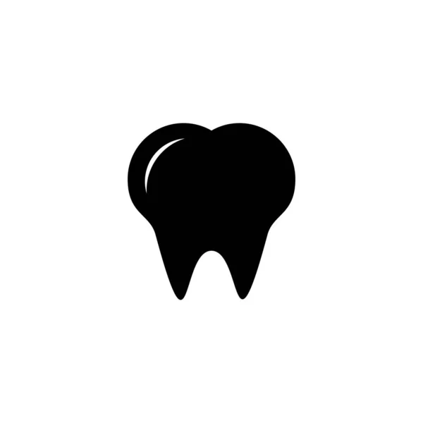 Logotipo Abstrato Dente Conceito Design Silhueta Isolado Fundo Branco — Vetor de Stock