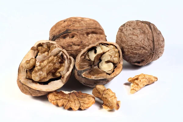 Walnuts on white — Stock Photo, Image