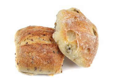ekmek beyaz arkaplanda izole edildi