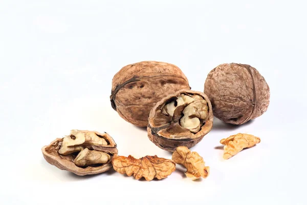 Walnuts on white — Stock Photo, Image