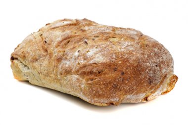 ekmek beyaz arkaplanda izole edildi