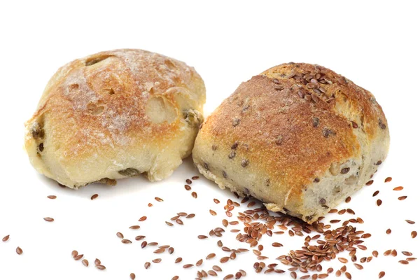 Хлеб и льняное семя — стоковое фото