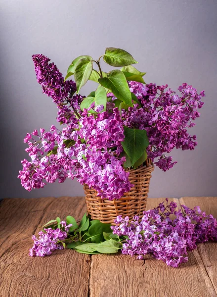 Stillleben mit Flieder — Stockfoto