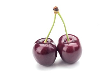 Kirazlar beyaz üzerine izole
