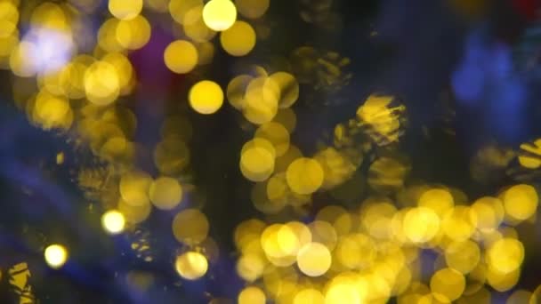 Odaklanamayan Noel Ağacı Işıkları Noel Arkaplanı — Stok video