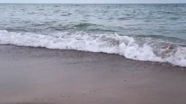 Morbida Onda Del Mare Sulla Spiaggia Sabbia — Video Stock