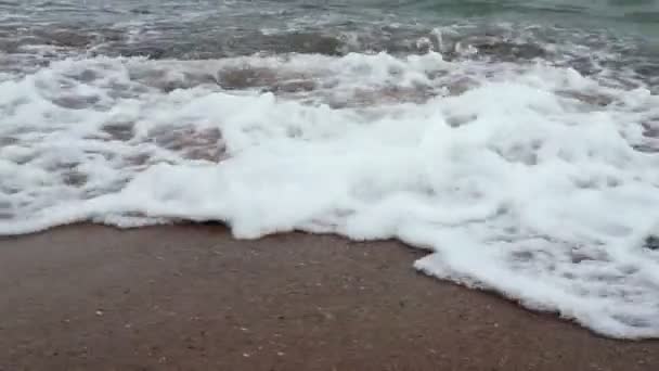 Onda Suave Mar Praia Areia Movimento Lento — Vídeo de Stock