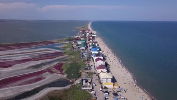 Curortnoe Sea Spit Resort Región Odessa Ucrania Vista Aérea Playa — Vídeo de stock