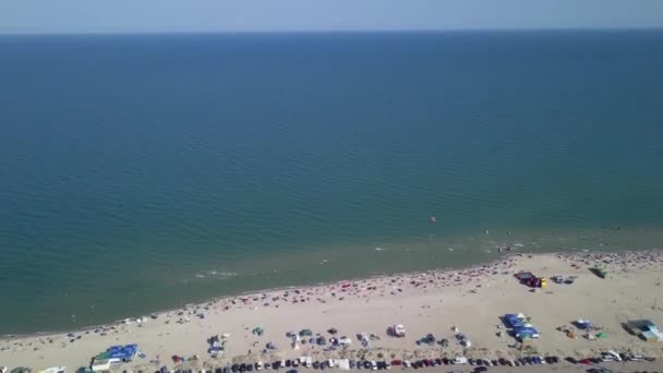 Curortnoe Zee Spuug Resort Odessa Regio Oekraïne Luchtfoto Van Strand — Stockvideo