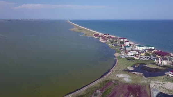 Curortnoe Sea Spit Resort Odessa Region Ukraine Aerial View Beach — Stock Video