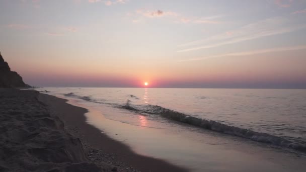 Utsikt Över Havet Vid Soluppgången Ett Vackert Havslandskap — Stockvideo