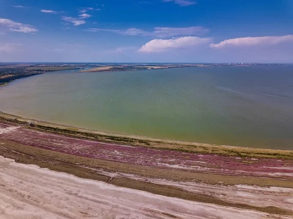 Amazing Beauty Drying Urortnoe Estuary Bird Flight Top View Coastal — Stock Photo, Image