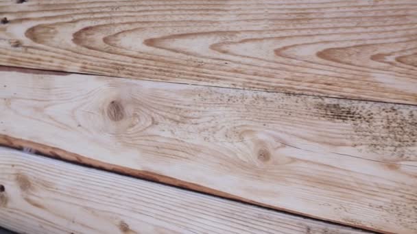 Brown wood texture background surface with old natural pattern. Close up. — Stock Footage Brown Wood Texture Background Surface Old Natural Pattern Close Stock Footage