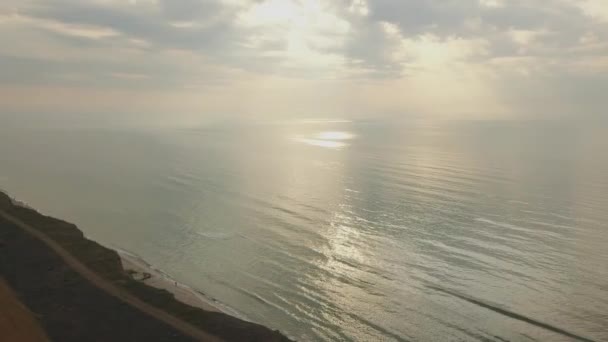 Flygfoto Över Havet Stranden Och Stranden Underbart Sjölandskap — Stockvideo