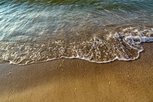 Vague Douce Mer Sur Plage Sable Fin — Photo