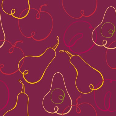 Seamless modeli. Meyve mor zemin üzerine.