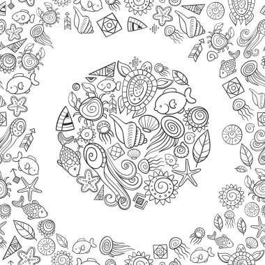 plaj ve deniz karalamalar