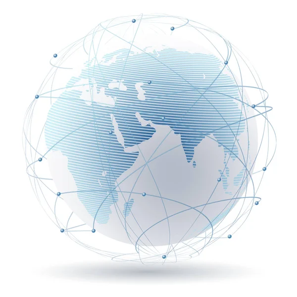 Modern dünya uydu Web vektör Illustration. Beyazlar için