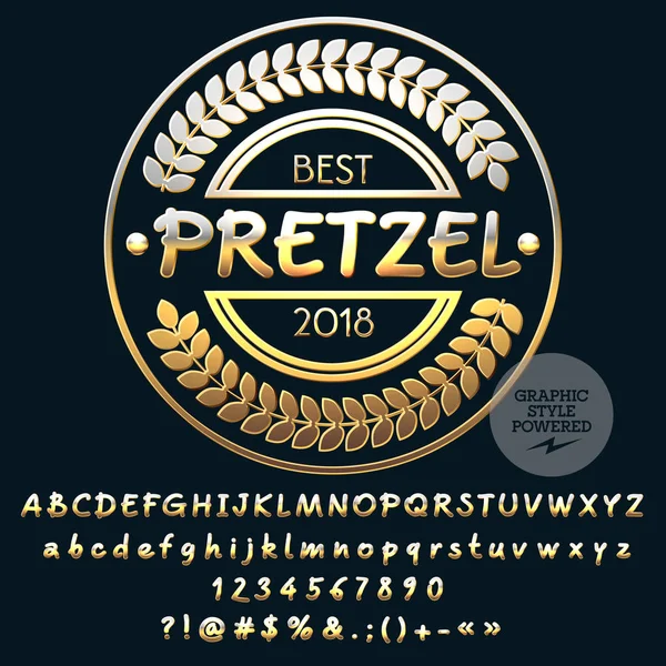 En iyi ekmek vektör altın Logo şablonu. Harfler, sayılar, simgeler yaratıcı kümesi. Grafik stili yazı tipi