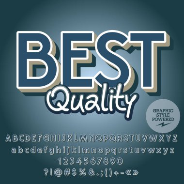 Yaratıcı vektör alfabe seti. Yazı tipi metin en iyi kalite. Grafik stili içerir.