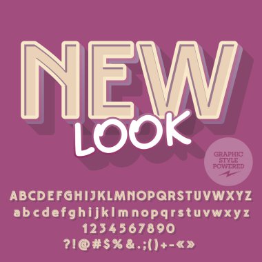 Parlak alfabe vektör. Grafik stili yazı tipi. Metin yeni bir görünüm.
