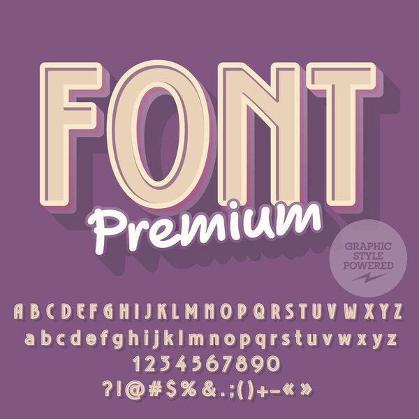 Vector creative Alphabet. Graphic text Font Premium. Contains graphic style.