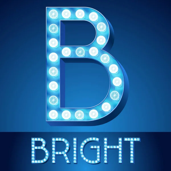 Alfabe vektör mavi ışık. B harfi