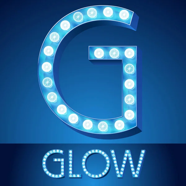 Alfabe vektör mavi ışık. G harfi