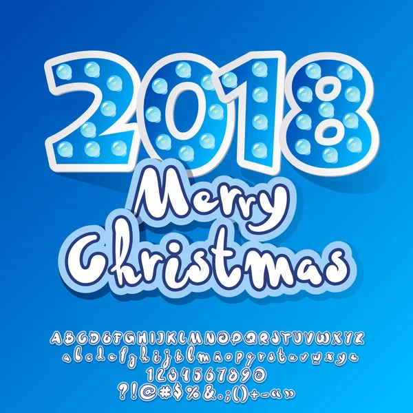 Les Enfants Vectoriels Illuminent Joyeux Noël 2018 Carte Voeux Avec — Image vectorielle