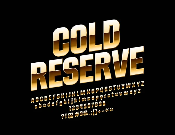 Vector Luxury Emblem Gold Reserve Set Fuente Reflectante Elite Estilo — Vector de stock
