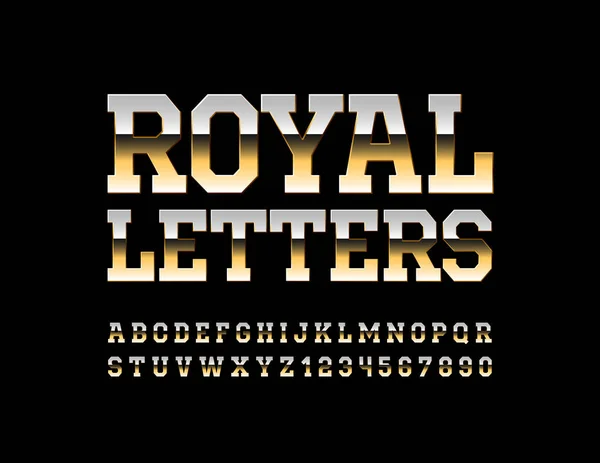 Vector Royal Letters Chic Glossy Font Luxury Glamour Alphabet Numbers — Stock Vector