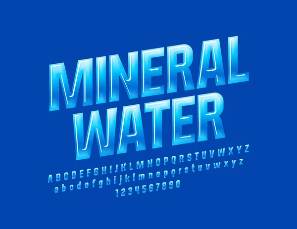 Векторный Вращающийся Глянцевый Знак Минеральная Вода Синий Градиентный Шрифт Great — стоковый вектор