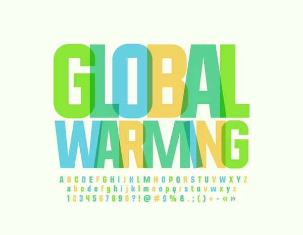 Vektor Kreatives Zeichen Der Globalen Erwärmung Mit Transparenter Schrift Trendige — Stockvektor