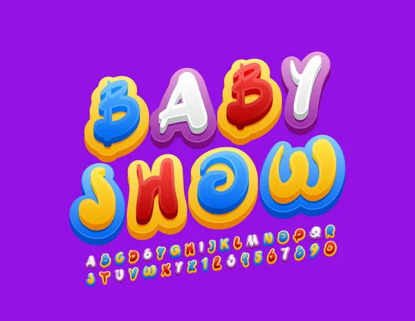 Vector Brillante Signo Baby Show Fuente Colorida Creativa Niños Letras — Vector de stock