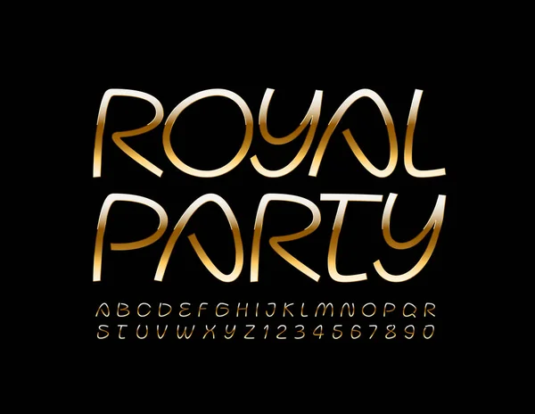 Vector Chic Poster Royal Party Slim Glossy Alphabet Letters Numbers — ストックベクタ